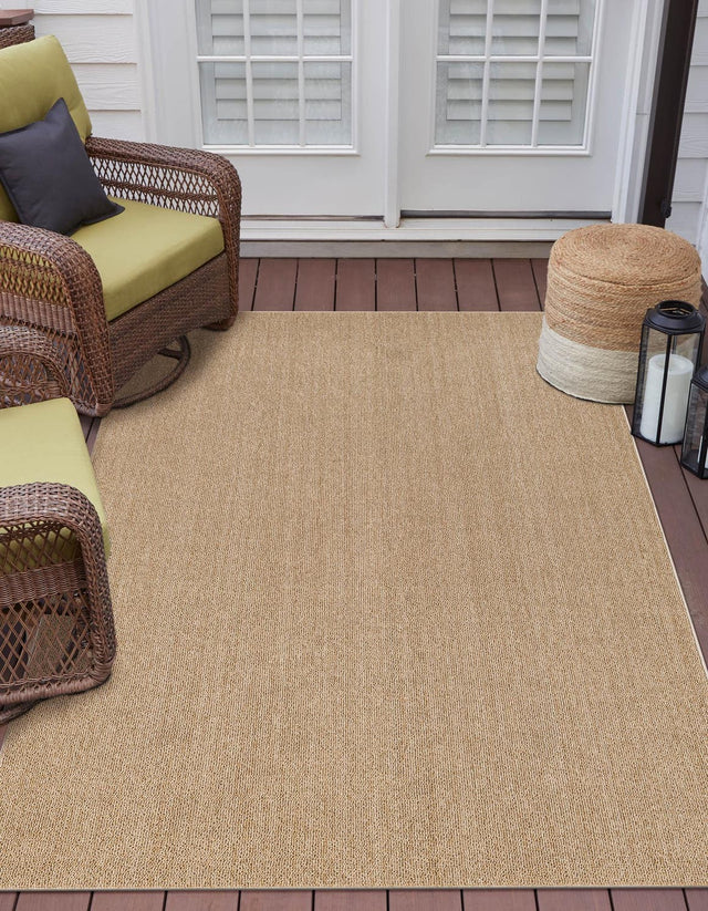 Beige 4' 1 x 6' 1 Symphony Outdoor Rectangle Area Rug Weather Resistant for Patio, Deck, Terrace, Balcony, Porch Durable Outside Carpet for Sale at Rug Engine