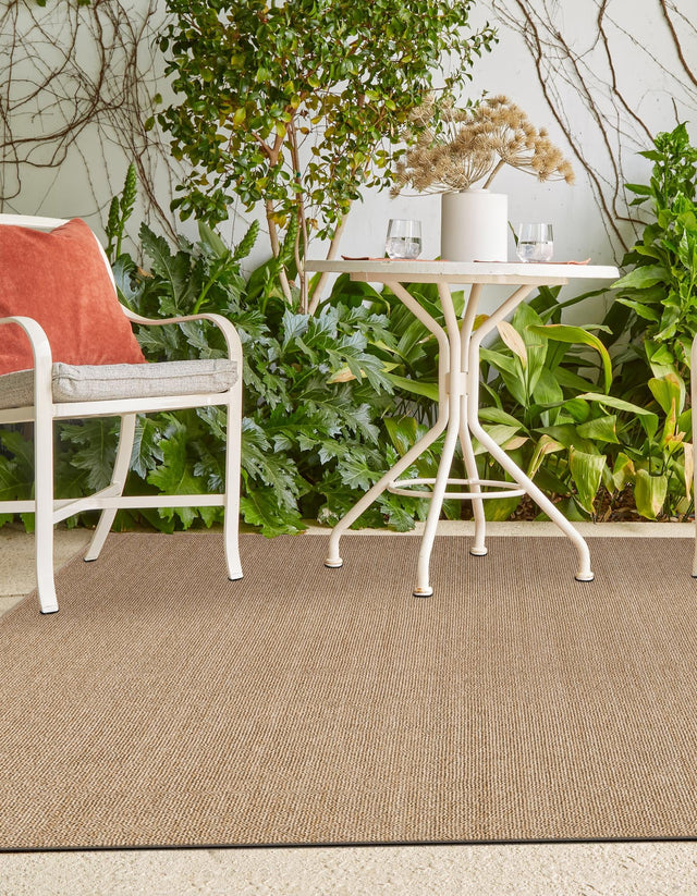 Beige 4' 1 x 6' 1 Symphony Outdoor Rectangle Area Rug Weather Resistant for Patio, Deck, Terrace, Balcony, Porch Durable Outside Carpet for Sale at Rug Engine