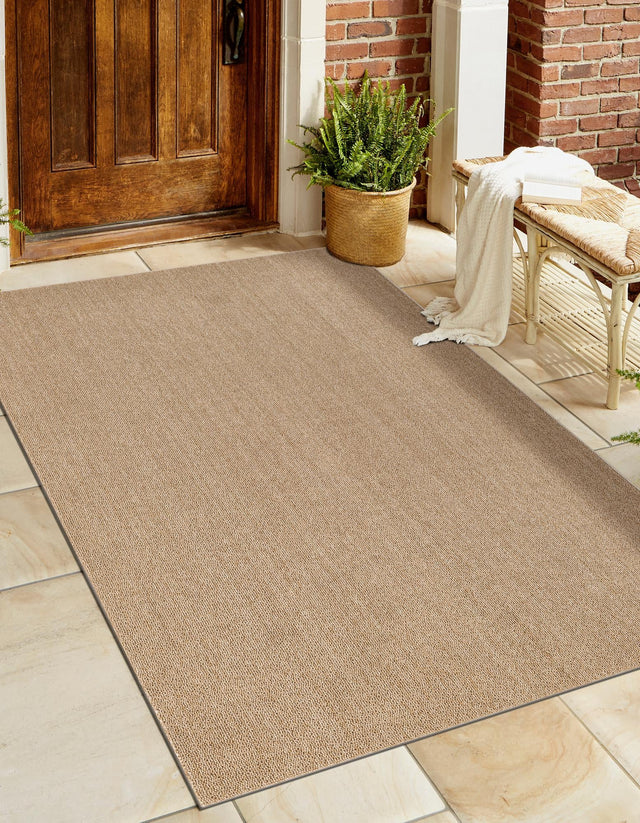 Beige 4' 1 x 6' 1 Symphony Outdoor Rectangle Area Rug Weather Resistant for Patio, Deck, Terrace, Balcony, Porch Durable Outside Carpet for Sale at Rug Engine