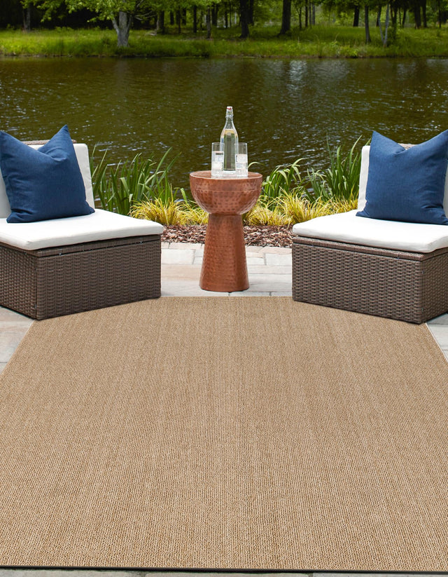 Beige 4' 1 x 6' 1 Symphony Outdoor Rectangle Area Rug Weather Resistant for Patio, Deck, Terrace, Balcony, Porch Durable Outside Carpet for Sale at Rug Engine