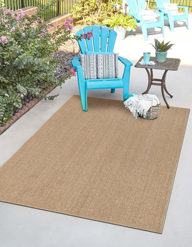 Beige 4' 1 x 6' 1 Symphony Outdoor Rectangle Area Rug Weather Resistant for Patio, Deck, Terrace, Balcony, Porch Durable Outside Carpet for Sale at Rug Engine