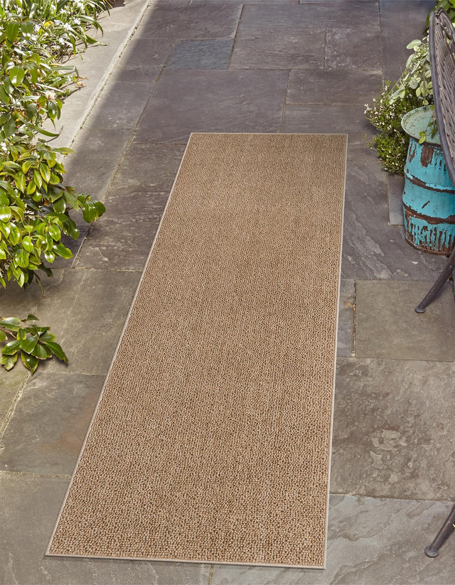 Beige 2' x 8' Symphony Outdoor Runner Area Rug Weather Resistant for Patio, Deck, Terrace, Balcony, Porch Durable Outside Carpet for Sale at Rug Engine