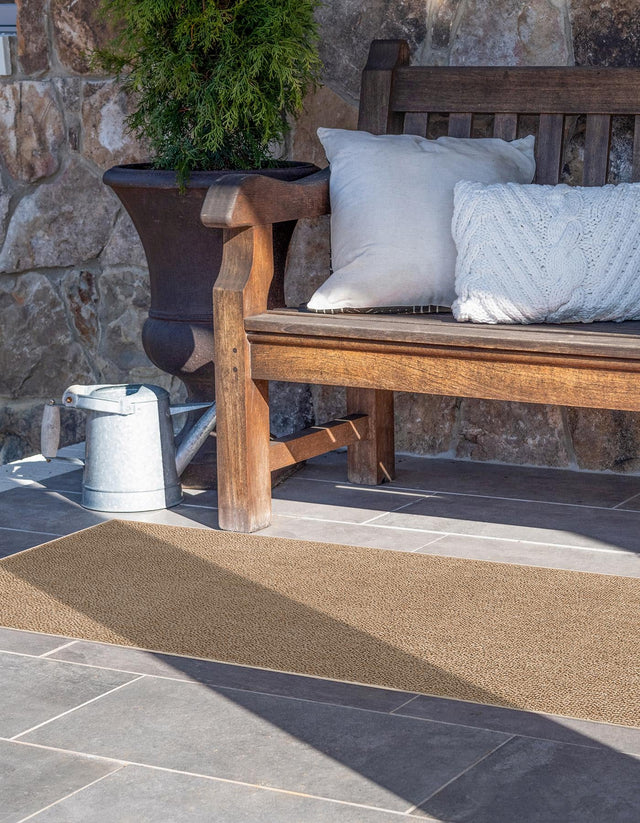 Beige 2' x 6' 1 Symphony Outdoor Runner Area Rug Weather Resistant for Patio, Deck, Terrace, Balcony, Porch Durable Outside Carpet for Sale at Rug Engine