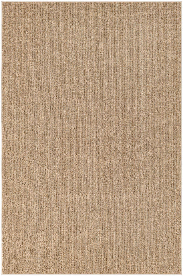 Beige 6' 1 x 9' Symphony Outdoor Rectangle Area Rug Weather Resistant for Patio, Deck, Terrace, Balcony, Porch Durable Outside Carpet for Sale at Rug Engine