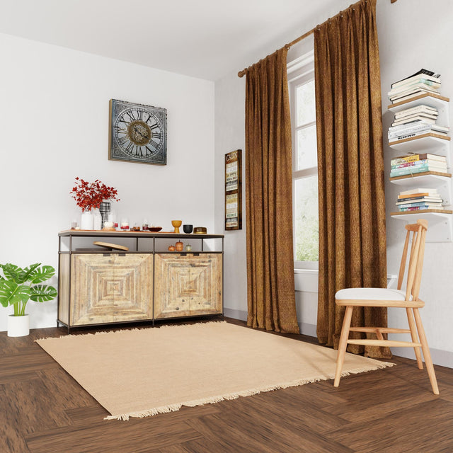 Natural 7' 10 x 7' 10 Cottage Farm Square Area Rug Jute Carpet Mat for Living Rooms, Dining, Office, Dorms for Sale at Rug Engine