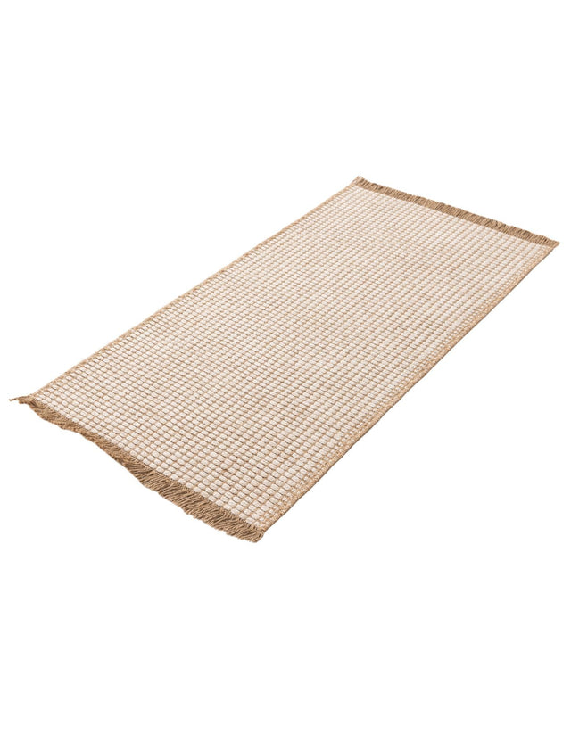Ivory 2' x 4' 1 Cottage Farm Runner Area Rug Jute Carpet Mat for Living Rooms, Dining, Office, Dorms for Sale at Rug Engine