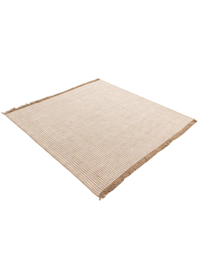 Ivory 5' 1 x 5' 1 Cottage Farm Square Area Rug Jute Carpet Mat for Living Rooms, Dining, Office, Dorms for Sale at Rug Engine