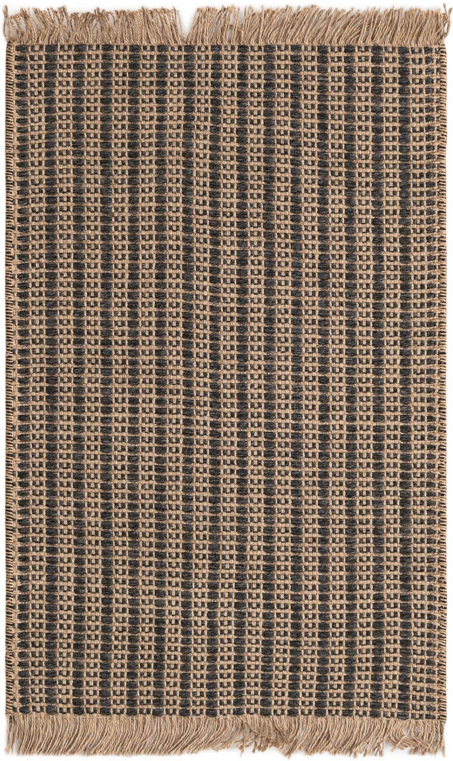 Charcoal 2' x 3' 1 Cottage Farm Rectangle Area Rug Jute Carpet Mat for Living Rooms, Dining, Office, Dorms for Sale at Rug Engine