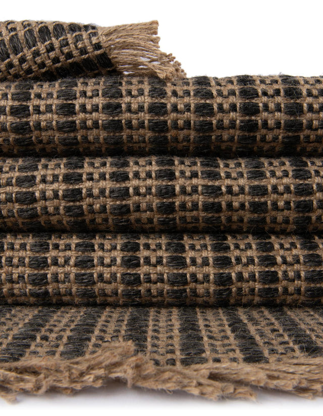 Charcoal 4' 1 x 6' 1 Cottage Farm Rectangle Area Rug Jute Carpet Mat for Living Rooms, Dining, Office, Dorms for Sale at Rug Engine