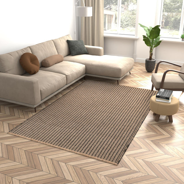 Charcoal 4' 1 x 6' 1 Cottage Farm Rectangle Area Rug Jute Carpet Mat for Living Rooms, Dining, Office, Dorms for Sale at Rug Engine