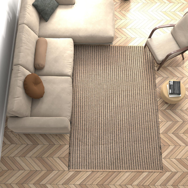 Charcoal 4' 1 x 6' 1 Cottage Farm Rectangle Area Rug Jute Carpet Mat for Living Rooms, Dining, Office, Dorms for Sale at Rug Engine
