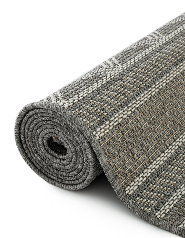 Gray 7' 10 x 10' Outdoor Trellis Rectangle Area Rug Weather Resistant for Patio, Deck, Terrace, Balcony, Porch Geometric Design Water Safe Outside Carpet for Sale at Rug Engine