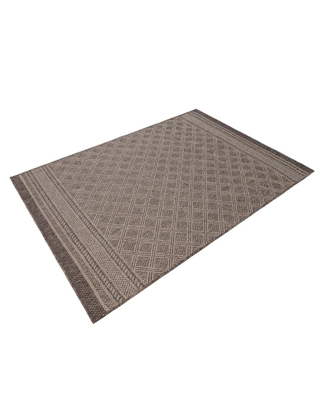 Chocolate Brown 4' 1 x 6' 1 Outdoor Trellis Rectangle Area Rug Weather Resistant for Patio, Deck, Terrace, Balcony, Porch Geometric Design Water Safe Outside Carpet for Sale at Rug Engine