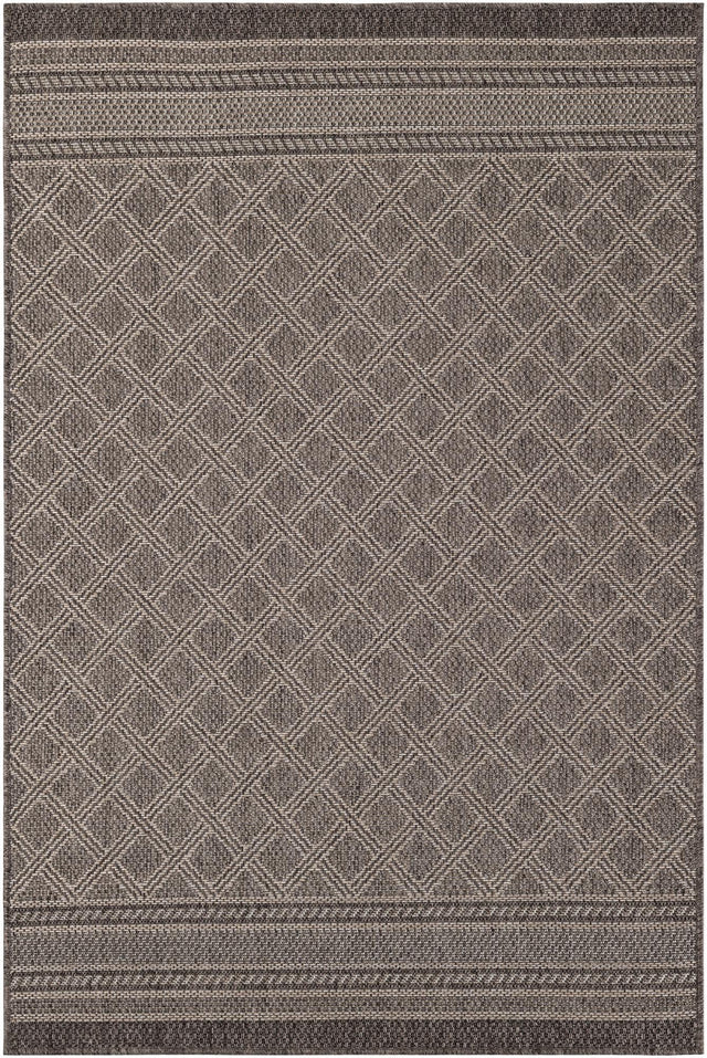 Chocolate Brown 4' 1 x 6' 1 Outdoor Trellis Rectangle Area Rug Weather Resistant for Patio, Deck, Terrace, Balcony, Porch Geometric Design Water Safe Outside Carpet for Sale at Rug Engine