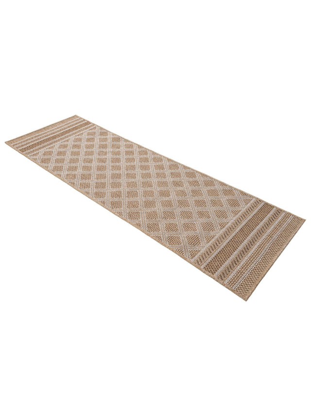Natural 2' x 6' 1 Outdoor Trellis Runner Area Rug Weather Resistant for Patio, Deck, Terrace, Balcony, Porch Geometric Design Water Safe Outside Carpet for Sale at Rug Engine