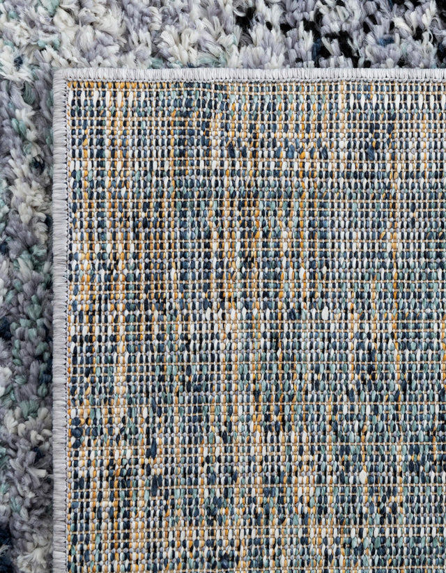 Blue and Gray 9' x 12' Tucson Rectangle Area Rug 100% Polyester Unique Modern Carpet for Dining Rooms, Living Room, Bedrooms, Office Space for Sale at Rug Engine