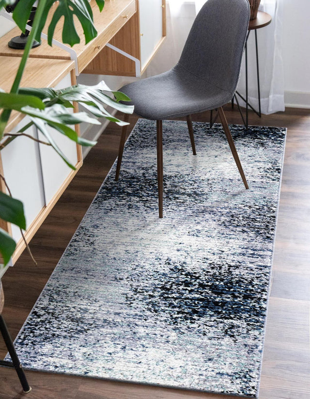 Blue and Gray 2' x 8' Tucson Runner Area Rug 100% Polyester Unique Modern Carpet for Dining Rooms, Living Room, Bedrooms, Office Space for Sale at Rug Engine