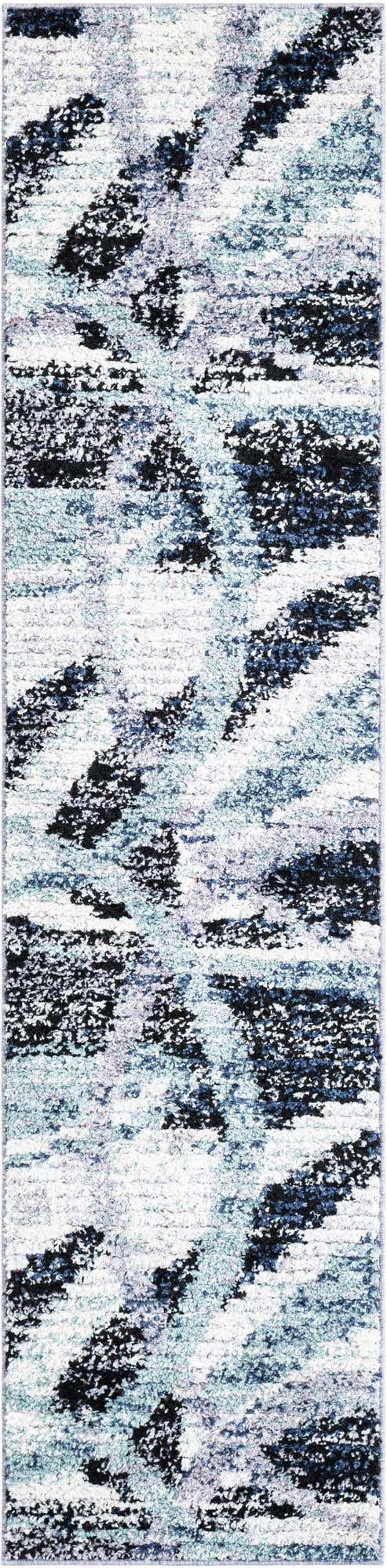 Gray and Ivory 2' x 8' Tucson Runner Area Rug 100% Polyester Unique Modern Carpet for Dining Rooms, Living Room, Bedrooms, Office Space for Sale at Rug Engine