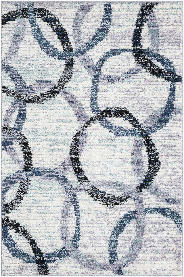 Ivory 4' 1 x 6' 1 Tucson Rectangle Area Rug 100% Polyester Unique Modern Carpet for Dining Rooms, Living Room, Bedrooms, Office Space for Sale at Rug Engine