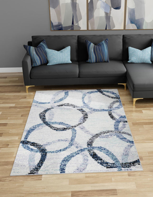 Ivory 2' x 3' 1 Tucson Rectangle Area Rug 100% Polyester Unique Modern Carpet for Dining Rooms, Living Room, Bedrooms, Office Space for Sale at Rug Engine