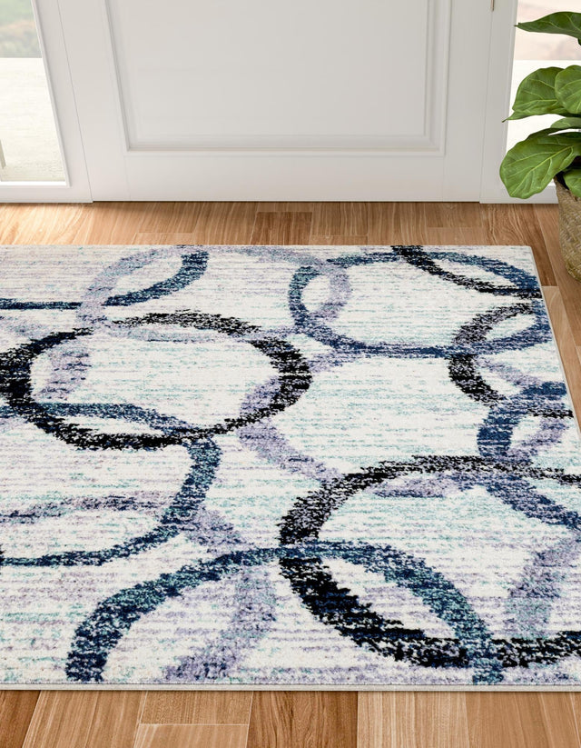 Ivory 6' 1 x 6' 1 Tucson Square Area Rug 100% Polyester Unique Modern Carpet for Dining Rooms, Living Room, Bedrooms, Office Space for Sale at Rug Engine