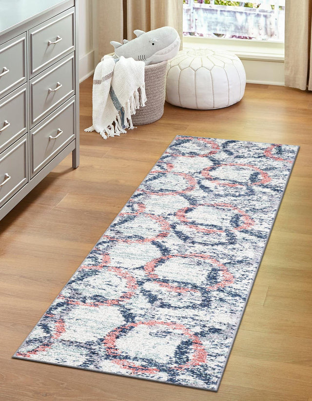 Ivory 2' 7 x 12' Tucson Runner Area Rug 100% Polyester Unique Modern Carpet for Dining Rooms, Living Room, Bedrooms, Office Space for Sale at Rug Engine