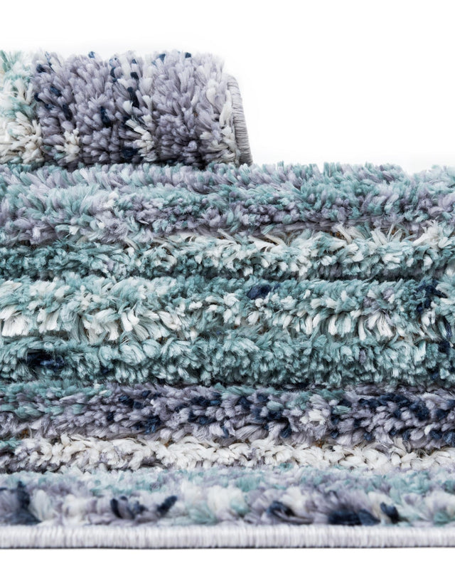 Blue and Gray 7' 10 x 7' 10 Tucson Round Area Rug 100% Polyester Unique Modern Carpet for Dining Rooms, Living Room, Bedrooms, Office Space for Sale at Rug Engine