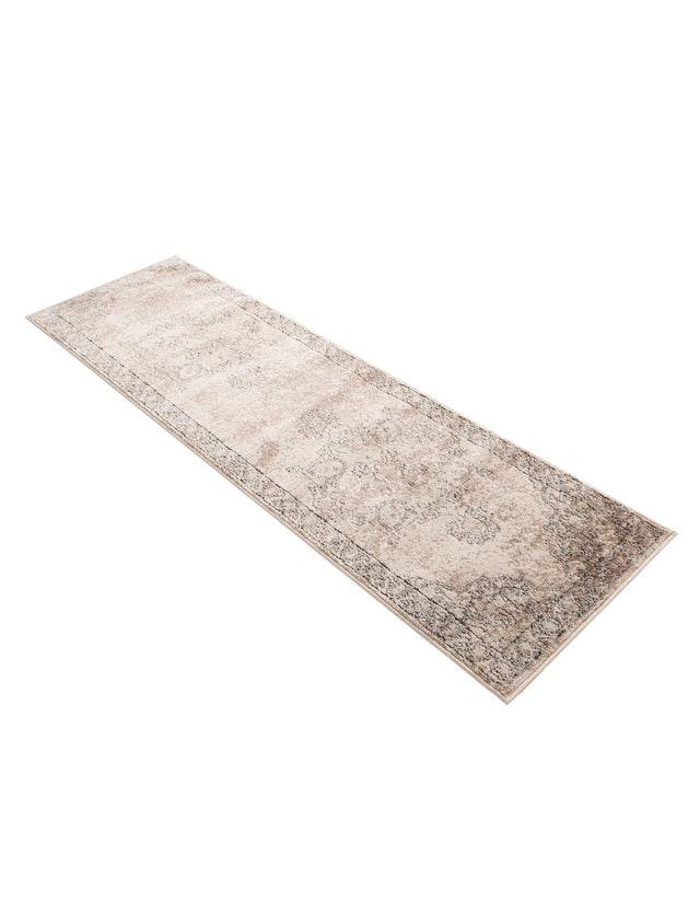 Ivory 2' x 7' 1 Portland Runner Area Rug 85% Polypropylene & 15% Polyester Vintage Distressed Traditional Carpet for Home Decor for Sale at Rug Engine