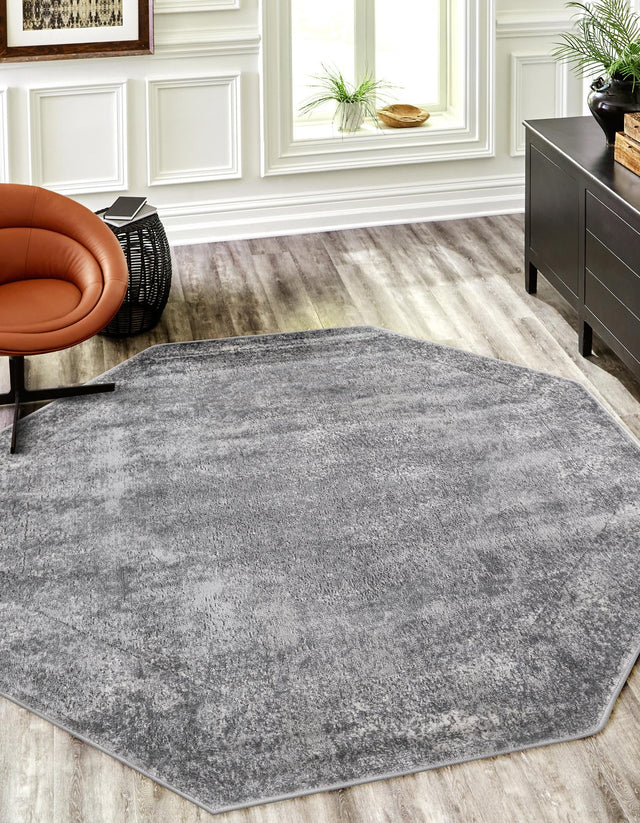 Gray 5' 3 x 5' 3 Portland Octagon Area Rug 85% Polypropylene & 15% Polyester Vintage Distressed Traditional Carpet for Home Decor for Sale at Rug Engine