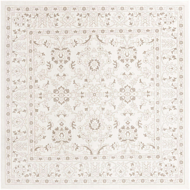 Ivory 10' x 10' Charlotte Square Area Rug 100% Polypropylene With Jute Backing Traditional Classical Durable Carpet for Living Dining Office Rooms for Sale at Rug Engine