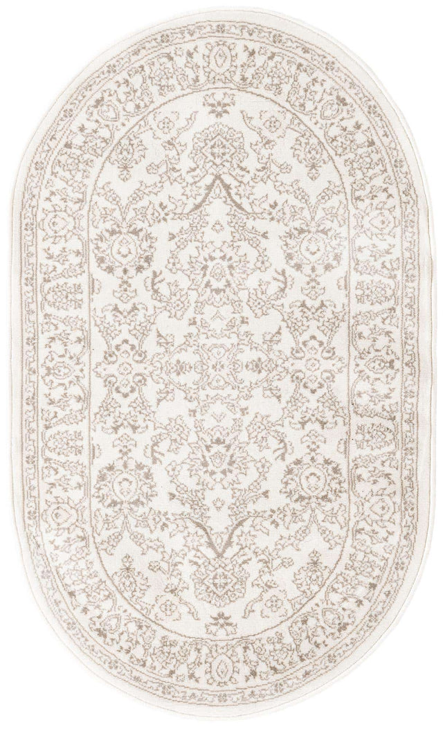 Ivory 3' 1 x 5' 3 Charlotte Oval Area Rug 100% Polypropylene With Jute Backing Traditional Classical Durable Carpet for Living Dining Office Rooms for Sale at Rug Engine