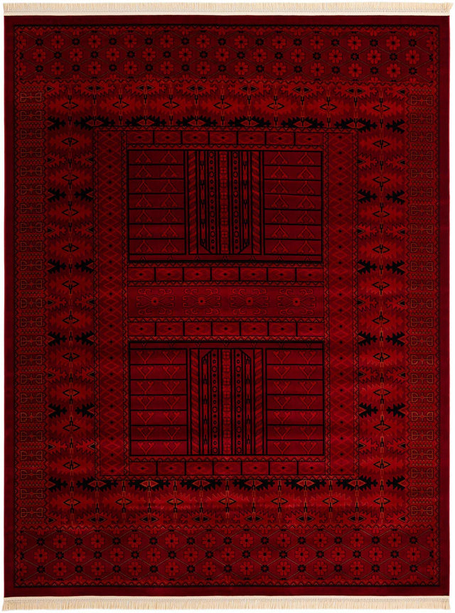 Red 10' x 13' 1 Tekke Rectangle Area Rug Classic Traditional Vintage Design Carpet for Living Rooms, Dining, Bedrooms, Office Space for Sale at Rug Engine
