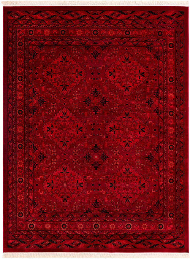 Red 10' x 13' 1 Tekke Rectangle Area Rug Classic Traditional Vintage Design Carpet for Living Rooms, Dining, Bedrooms, Office Space for Sale at Rug Engine