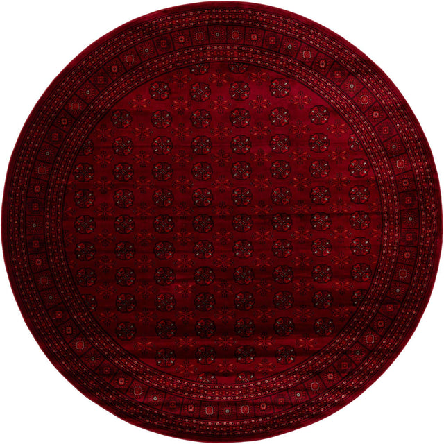 Red 10' x 10' Tekke Round Area Rug Classic Traditional Vintage Design Carpet for Living Rooms, Dining, Bedrooms, Office Space for Sale at Rug Engine