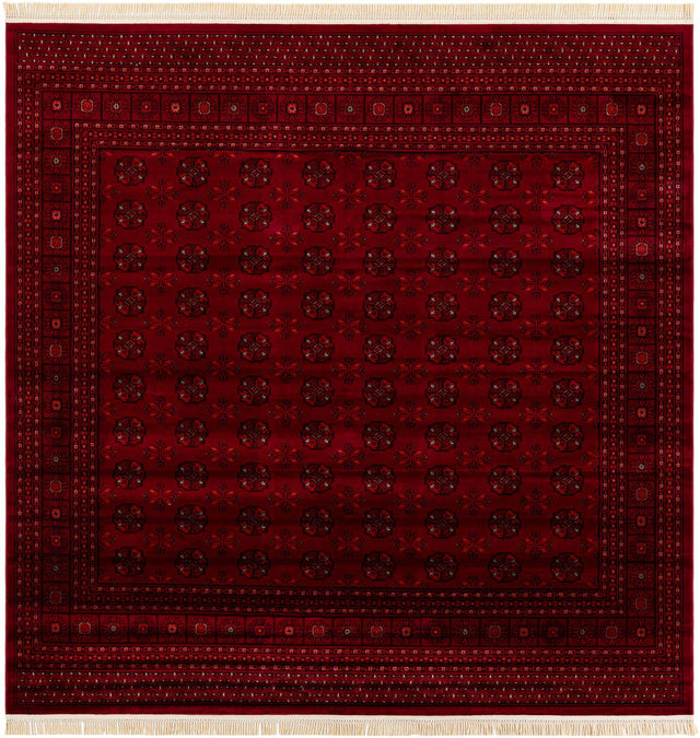 Red 10' x 10' Tekke Square Area Rug Classic Traditional Vintage Design Carpet for Living Rooms, Dining, Bedrooms, Office Space for Sale at Rug Engine