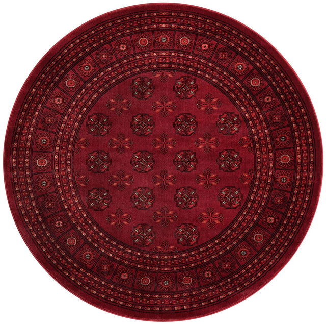Red 5' 3 x 5' 3 Tekke Round Area Rug Classic Traditional Vintage Design Carpet for Living Rooms, Dining, Bedrooms, Office Space for Sale at Rug Engine