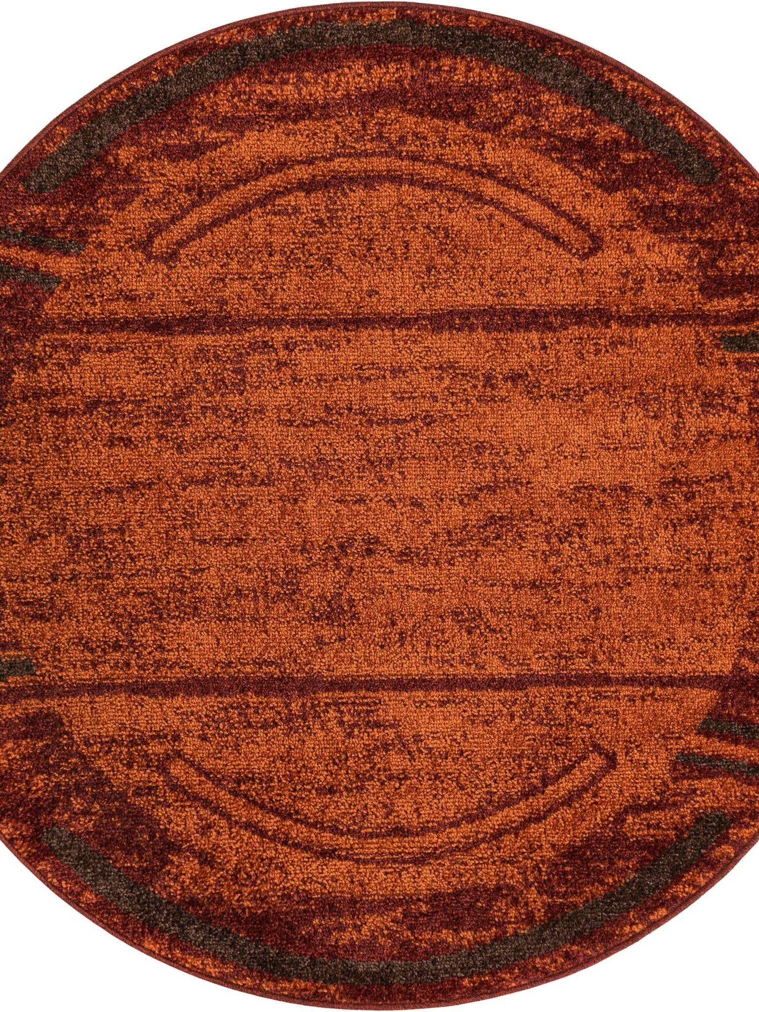Terracotta 4' 1 x 4' 1 Autumn Round Area Rug 100% Polypropylene Durable Jute Backing Living Dining Room Bedroom Office Modern Decor Carpet for Sale at Rug Engine