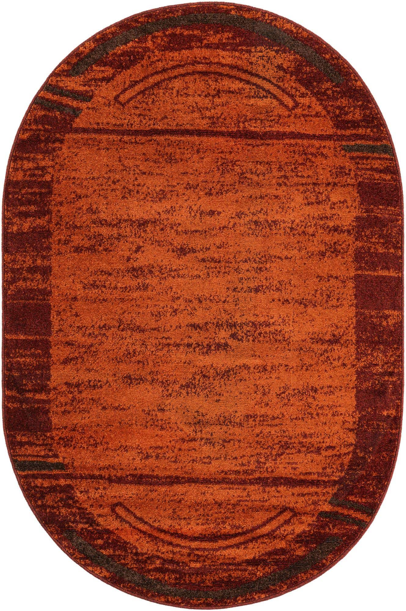 Terracotta 4' 1 x 6' 1 Autumn Oval Area Rug 100% Polypropylene Durable Jute Backing Living Dining Room Bedroom Office Modern Decor Carpet for Sale at Rug Engine