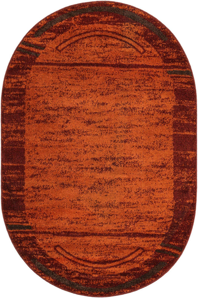 Terracotta 4' 1 x 6' 1 Autumn Oval Area Rug 100% Polypropylene Durable Jute Backing Living Dining Room Bedroom Office Modern Decor Carpet for Sale at Rug Engine