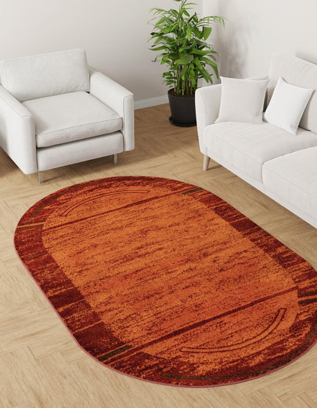 Terracotta 4' 1 x 6' 1 Autumn Oval Area Rug 100% Polypropylene Durable Jute Backing Living Dining Room Bedroom Office Modern Decor Carpet for Sale at Rug Engine
