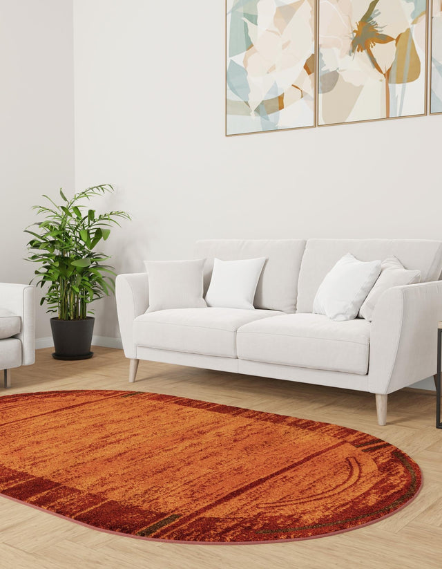 Terracotta 5' 3 x 8' Autumn Oval Area Rug 100% Polypropylene Durable Jute Backing Living Dining Room Bedroom Office Modern Decor Carpet for Sale at Rug Engine