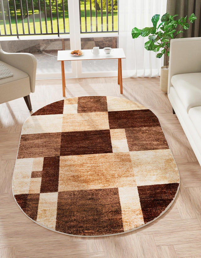 Light Brown 5' 3 x 8' Autumn Oval Area Rug 100% Polypropylene Durable Jute Backing Living Dining Room Bedroom Office Modern Decor Carpet for Sale at Rug Engine
