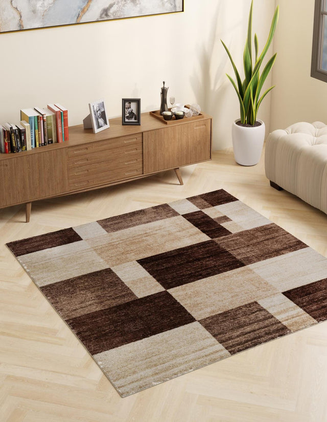 Light Brown 7' 10 x 7' 10 Autumn Square Area Rug 100% Polypropylene Durable Jute Backing Living Dining Room Bedroom Office Modern Decor Carpet for Sale at Rug Engine
