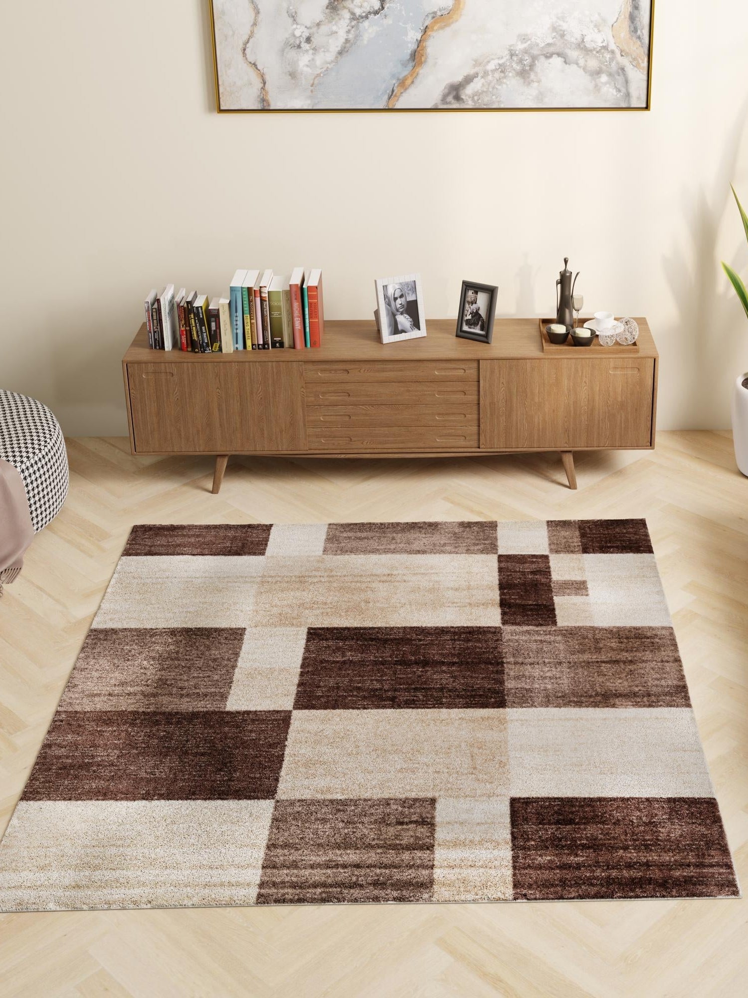 Light Brown 5' 3 x 5' 3 Autumn Square Area Rug 100% Polypropylene Durable Jute Backing Living Dining Room Bedroom Office Modern Decor Carpet for Sale at Rug Engine