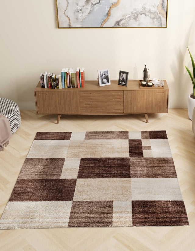 Light Brown 5' 3 x 5' 3 Autumn Square Area Rug 100% Polypropylene Durable Jute Backing Living Dining Room Bedroom Office Modern Decor Carpet for Sale at Rug Engine