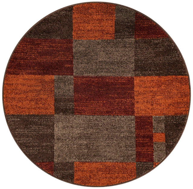 Multicolor 4' 1 x 4' 1 Autumn Round Area Rug 100% Polypropylene Durable Jute Backing Living Dining Room Bedroom Office Modern Decor Carpet for Sale at Rug Engine