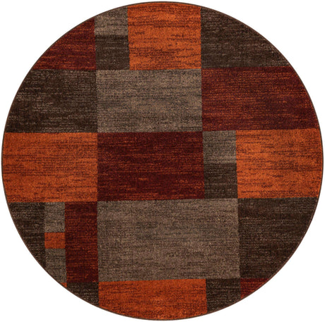 Multicolor 6' 1 x 6' 1 Autumn Round Area Rug 100% Polypropylene Durable Jute Backing Living Dining Room Bedroom Office Modern Decor Carpet for Sale at Rug Engine