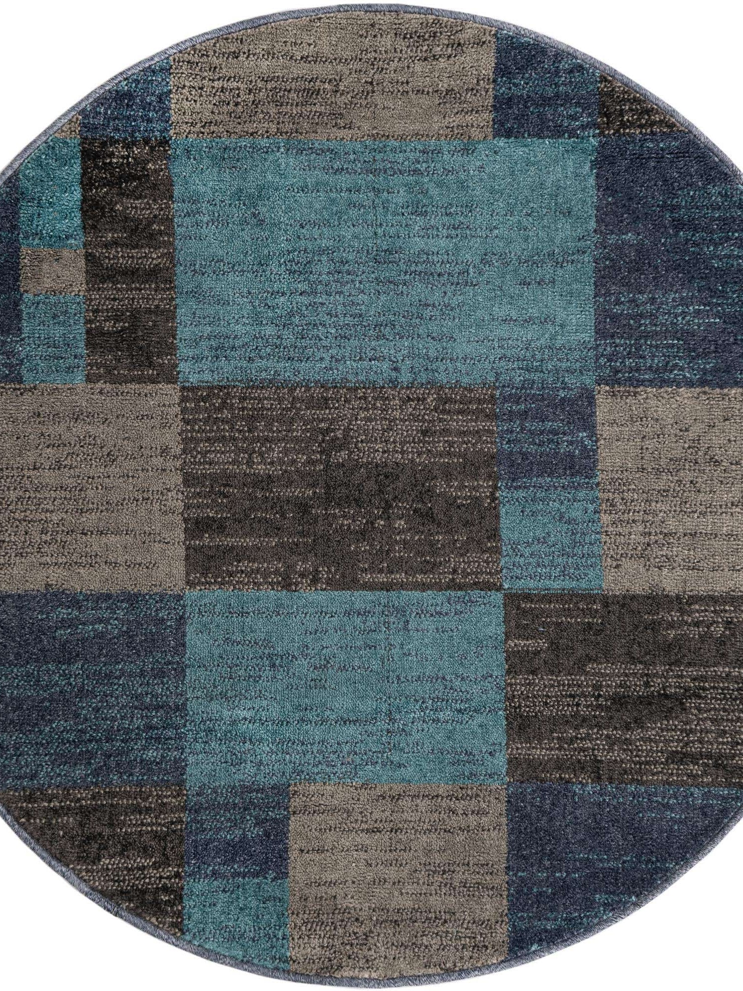 Blue Gray 4' 1 x 4' 1 Autumn Round Area Rug 100% Polypropylene Durable Jute Backing Living Dining Room Bedroom Office Modern Decor Carpet for Sale at Rug Engine