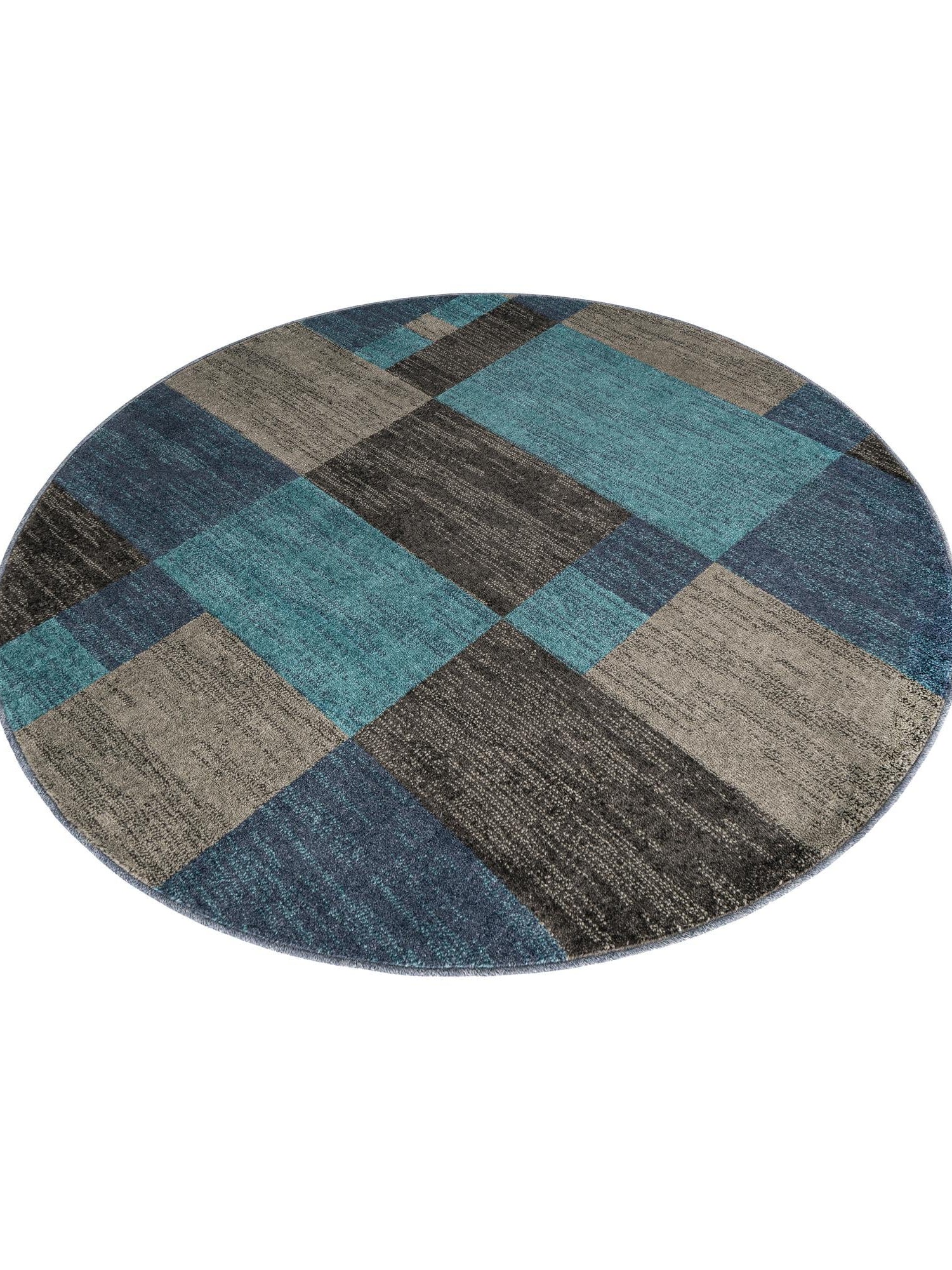Blue Gray 6' 1 x 6' 1 Autumn Round Area Rug 100% Polypropylene Durable Jute Backing Living Dining Room Bedroom Office Modern Decor Carpet for Sale at Rug Engine