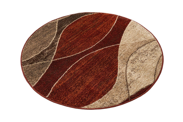 Multicolor 4' 1 x 4' 1 Autumn Round Area Rug 100% Polypropylene Durable Jute Backing Living Dining Room Bedroom Office Modern Decor Carpet for Sale at Rug Engine